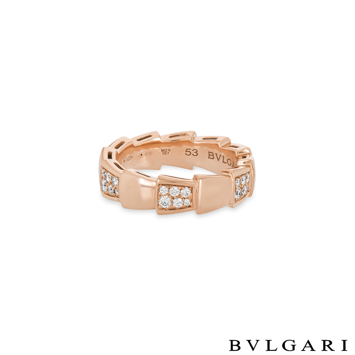 Bvlgari Rose Gold Diamond Serpenti Viper Ring 353300